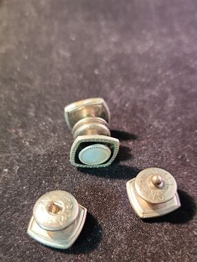 Silver-Tone Mother of Pearl Men’s Cufflinks